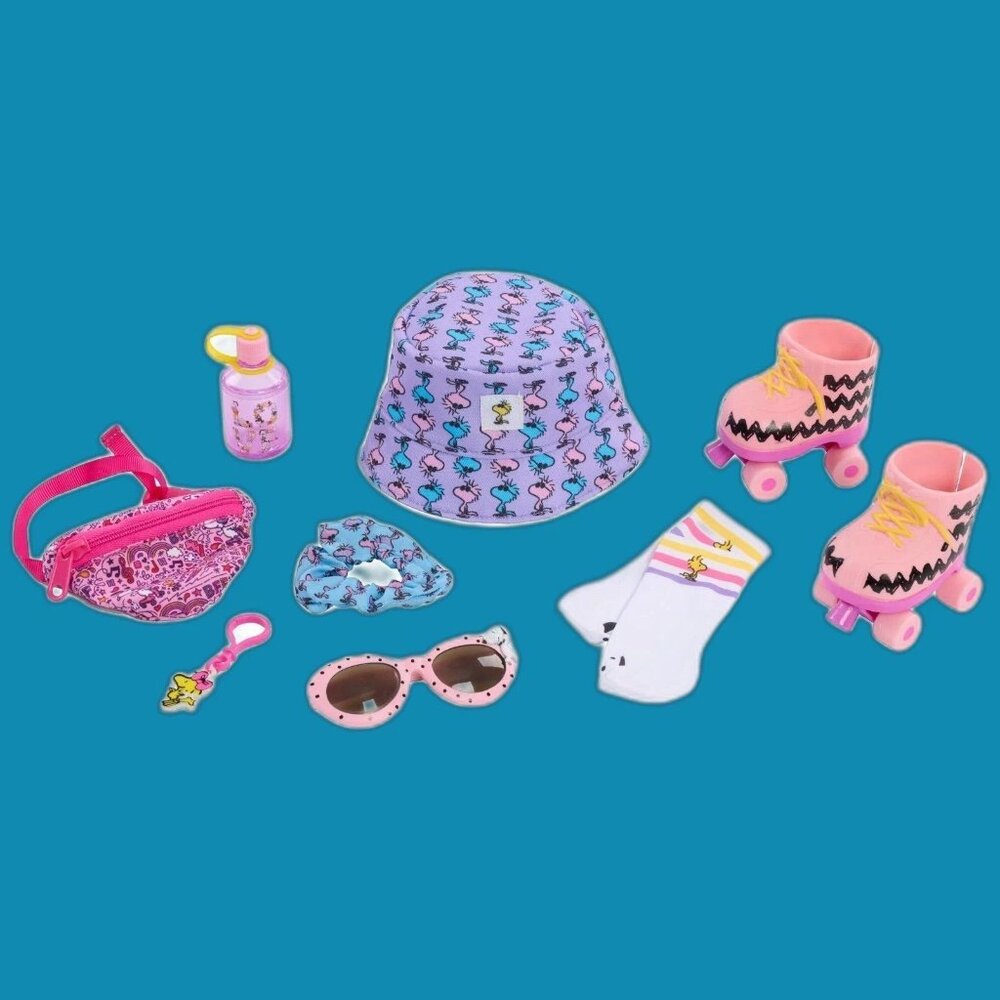 My Life As PEANUTS Snoopy Roller Skating 8 Piece Play Set For 18 Inch Dolls NEW